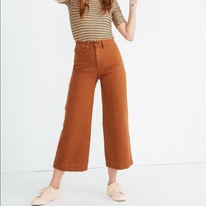 Madewell Emmett Wide-Leg Crop Pants 29 Warm Coffee